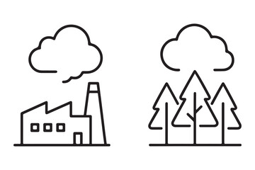 Heat power station icon design. Thin graphic elements vector illustration