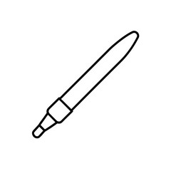 Outline drawing of a marker pen on transparent background