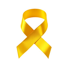 Yellow Awareness Ribbon isolated on transparent background
