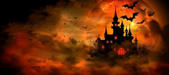 Spooky Vampire Castle Halloween Night