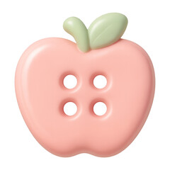PNG Cute apple-shaped button illustration.