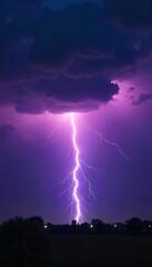 Breathtaking Lightning Strike Dramatic High-Contrast Night Thunderstorm