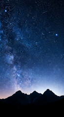 Vast Milky Way Galaxy over Majestic Mountain Silhouettes at Night