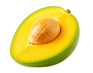  Whole Raw Green Mango, Front View, Transparent Background