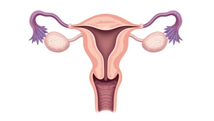 Female Endocrine System with Hormonal Focus in Soft Tones