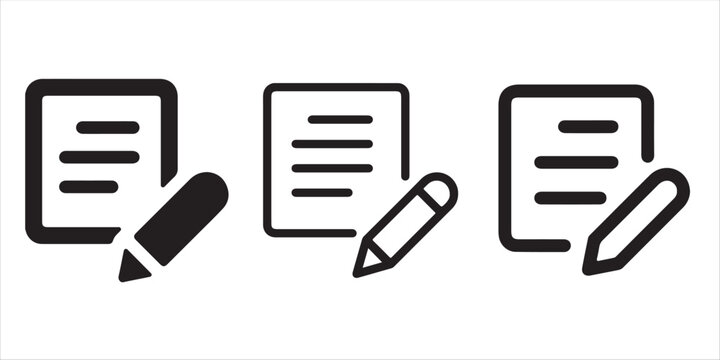 Edit document icon for modern website design, symbol for updating information, perfect for app ui or user interface with clean edit button