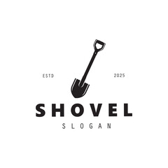 Shovel and pickaxe hand tool logo for agriculture, excavation,building, mining foundation, gardening vector