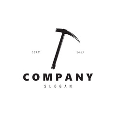 pickaxe hand tool logo for agriculture, excavation, building, mining foundation, gardening vector