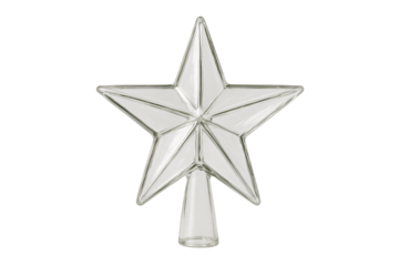 Transparent star tree topper. Lightness. New Year sparkle.