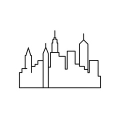 Fototapeta premium Simple skyline outline illustration on transparent background
