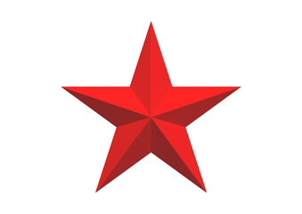 Red star isolated on transparent background, a symbol of achievement and success