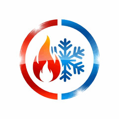 Heating and Cooling Symbol Representing Temperature Contrast.