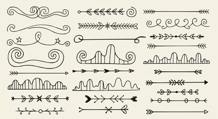 Hand-Drawn Decorative Dividers and Borders Collection.