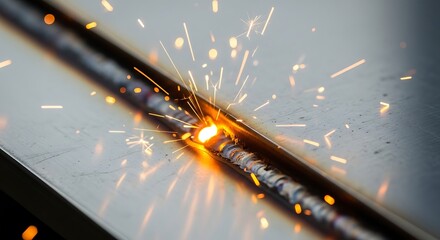 Metallic joining process generating sparks during industrial fabrication