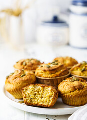pumpkin muffins on a light background on a plate