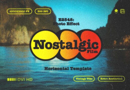 Nostalgic Film Photo Effect Mockup