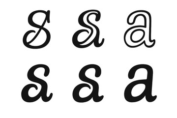 Creative Logo Variations. Hand-drawn typography. Set Logo of Design: creative lettering icon. harmonious logo variations of the same emblematic concept, each