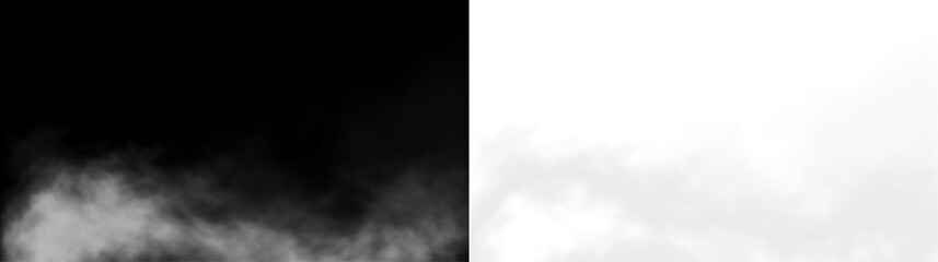 A realistic smoke PNG overlay on a transparent background, featuring soft, airy textures with a cloudy appearance. Ideal for artistic and design projects requiring a smoky effect. © Gunenko
