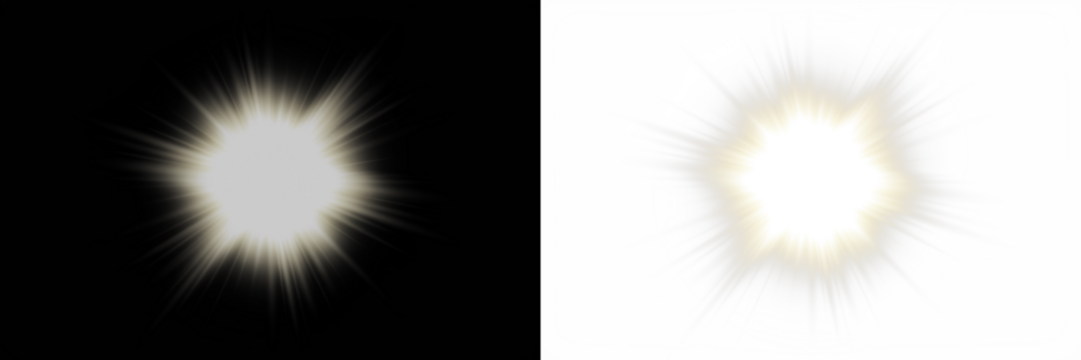 A bright light burst effect on a transparent background, ideal for enhancing images with an illuminating glow. This PNG overlay features radiant rays expanding outward.