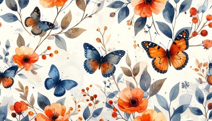 seamless pattern with butterflies