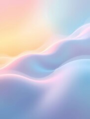 Fototapeta premium A serene abstract landscape of flowing pastel waves, a dreamy and soft digital art wall background in gentle gradients