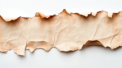 Torn edges of ripped paper isolated on a white background.