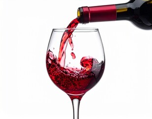 red wine pouring into glass