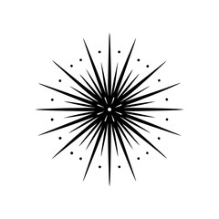 Obraz premium Abstract radial burst design art on transparent background silhouette