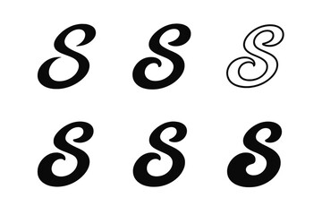 Experimental Fonts Logos. Experimental Fonts. Set Logo of Experimental Fonts: Distorted Script Swash. harmonious logo variations of the same emblematic