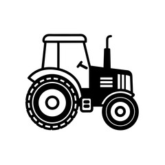 Obraz premium Illustration of a black tractor on transparent background silhouette