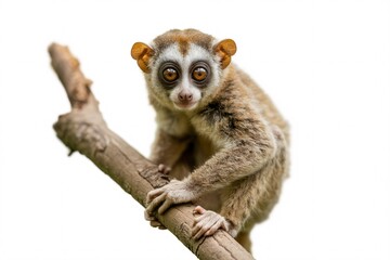Fototapeta premium Slow loris primate on branch adorable cute wildlife animal exotic pet photo
