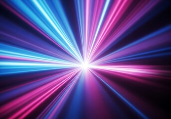 Chromatic ray burst converging with luminescence, vibrant and dynamic