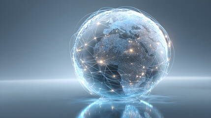 Digital earth globe connecting global network technology data