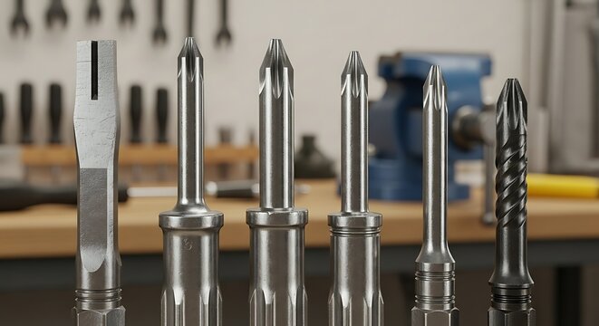 Screwdriver Bits Workshop Closeup.