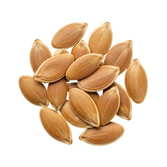 Pile of pumpkin seeds with smooth brown shells a food snack