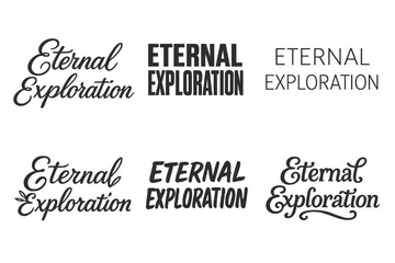 Harmonious Lettering Grid. Eternal exploration. Set lettering. harmonious lettering variations of the same emblematic concept (Elegant script with flowing