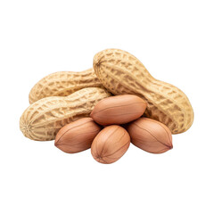 Pile of unshelled peanuts and shelled nuts image