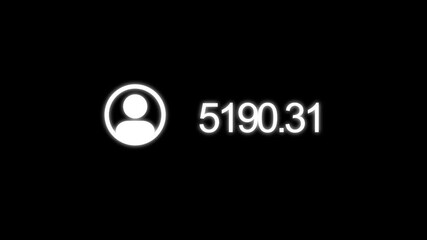user count increasing from 0 to 1,000,000 with a people counting user icon on web platforms on a black background