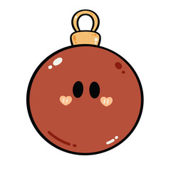 Red ornament ball with ghost face spooky Christmas decoration