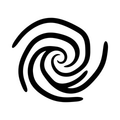 Minimalist Black Spiral Swirl Design with Curved Lines