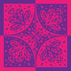 folk illustration ornate artwork insect flower leaves leaf border poster print