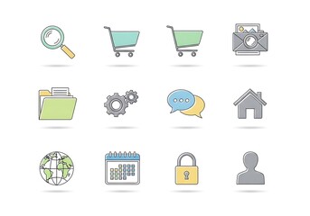 Simple Modern Business Icons Set.