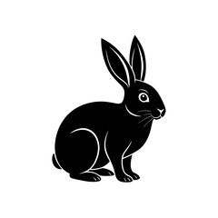 Obraz premium Silhouette of a black rabbit art on transparent background