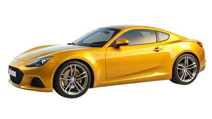 yellow sports car isolated on white background