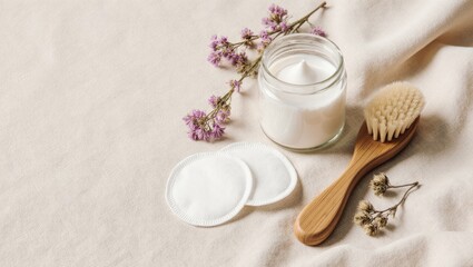 Sustainable Clean Beauty Flat Lay on Linen