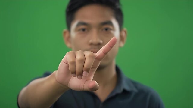 Man Demonstrating Finger Counting Gestures