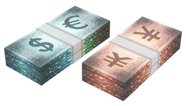 3D International Money Stack Set Isolated on Transparent Background