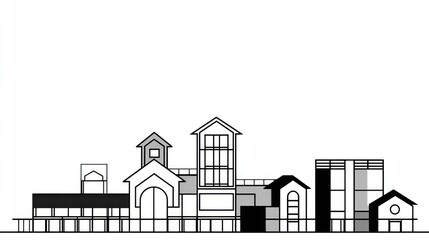 Fototapeta premium Cityscape architectural illustration