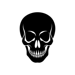 Fototapeta premium Silhouette of a skull on white background on transparent background