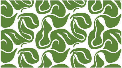 Abstract organic green and white pattern with flowing shapes for modern design